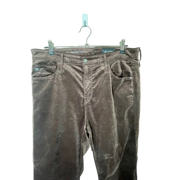 AG Adriano Goldschmied Farrah Boot Jeans Womens 32x32 Brown Velvet‎ High Rise - Picture 6 of 16